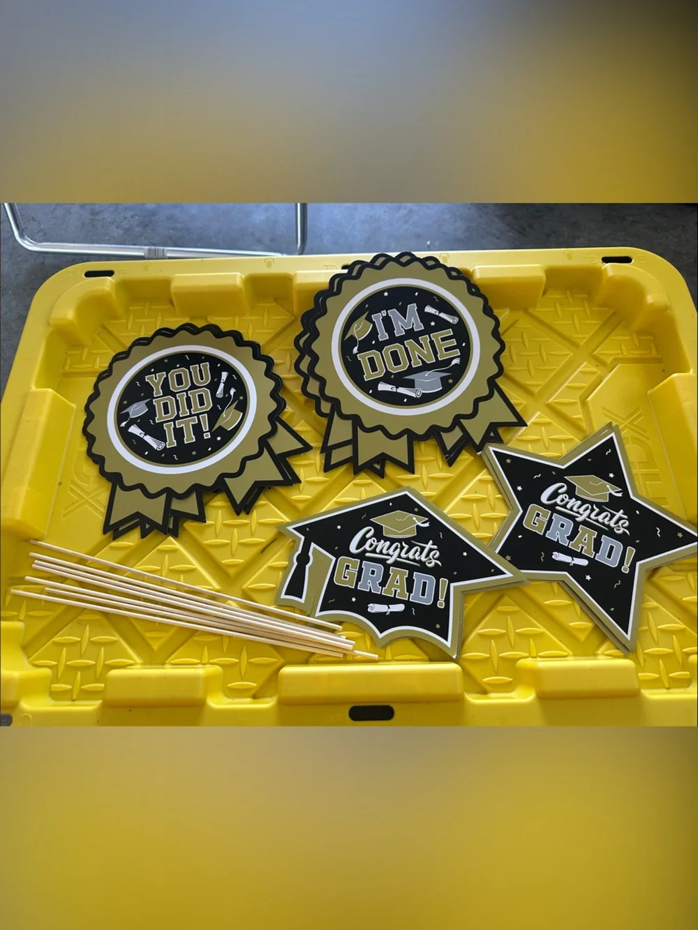 Graduation Party Supplies Pack - Gold, Yellow, Silver & Black plus more